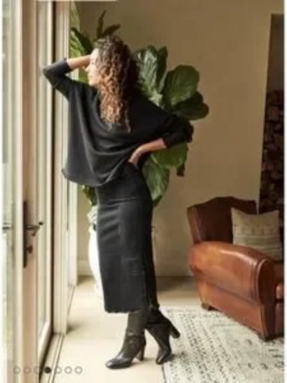 Frank & Eileen Donegal Denim Black Midi Skirt